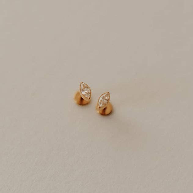 Mauve Jewelry Co. - Zoe Marquise Diamond Flat Back Studs