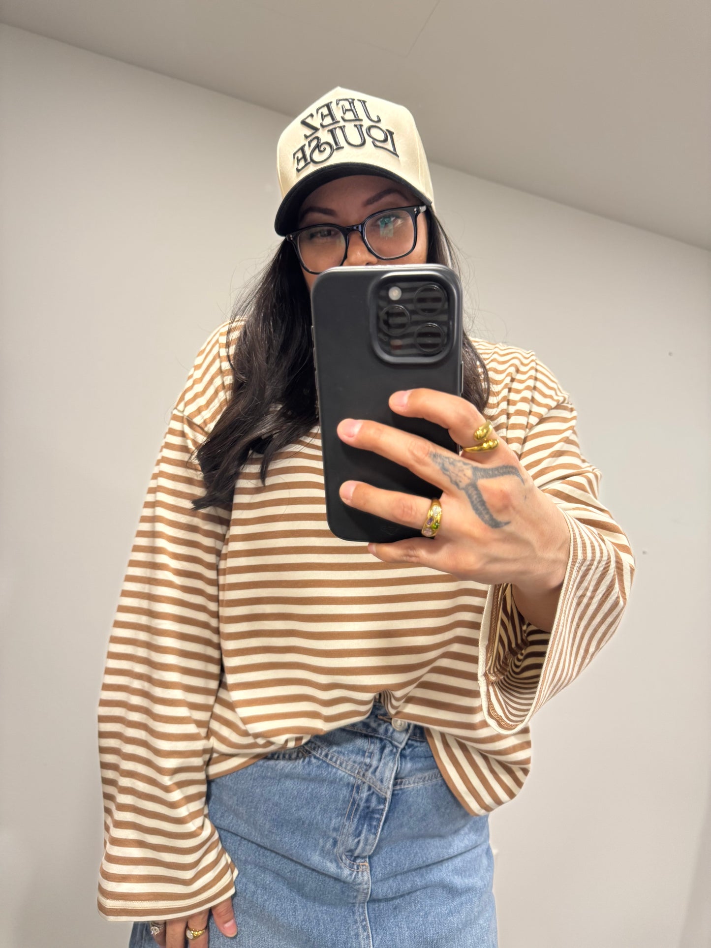 AEMI + CO - Oversized Stripe Long Sleeve Top