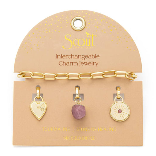 Scout Curated Wears - Interchangeable Charm Bracelet - Tourmaline/Healing/Gold