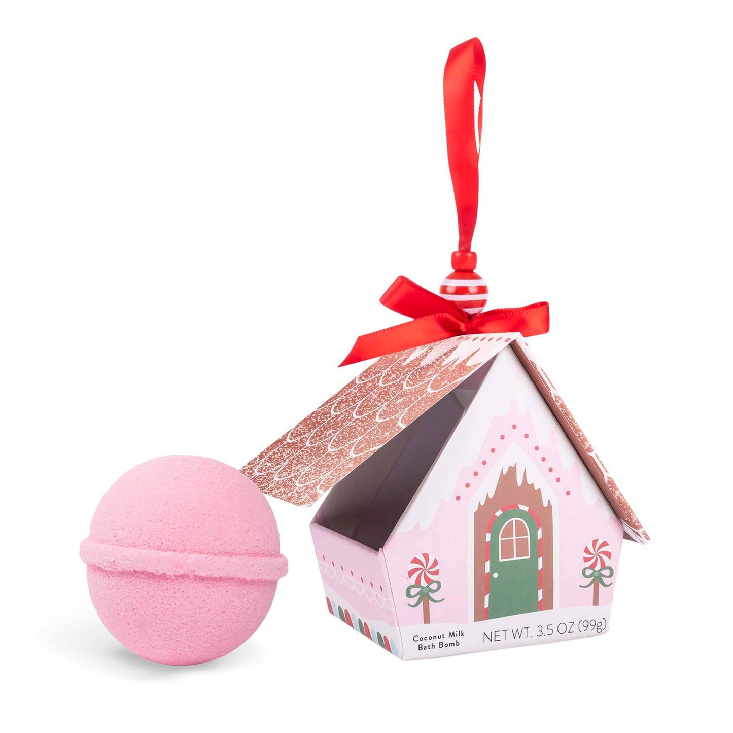 Cait + Co - Bath Bomb Christmas Ornament House - Pink