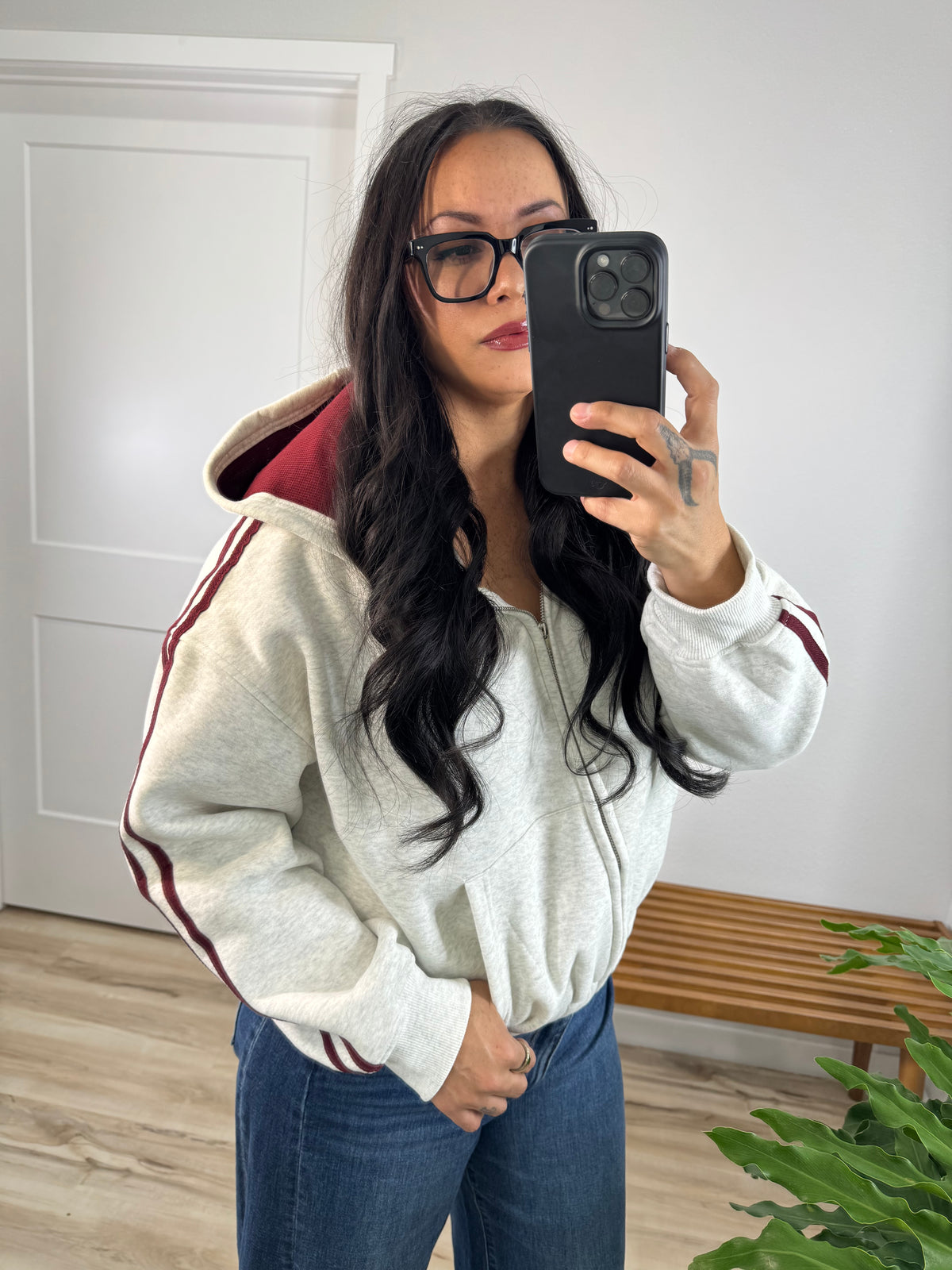 When's Halftime side stripe zip up hoodie