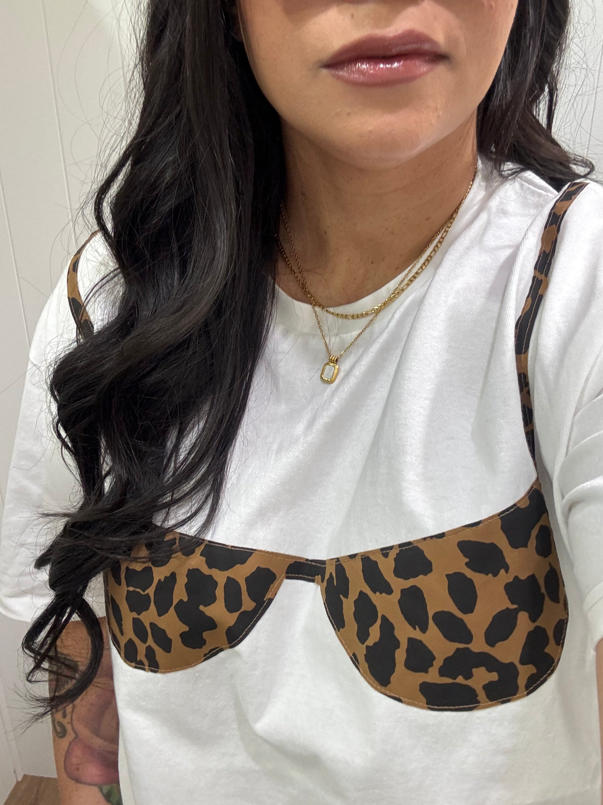 Super Chill Tee leopard bikini patchwork