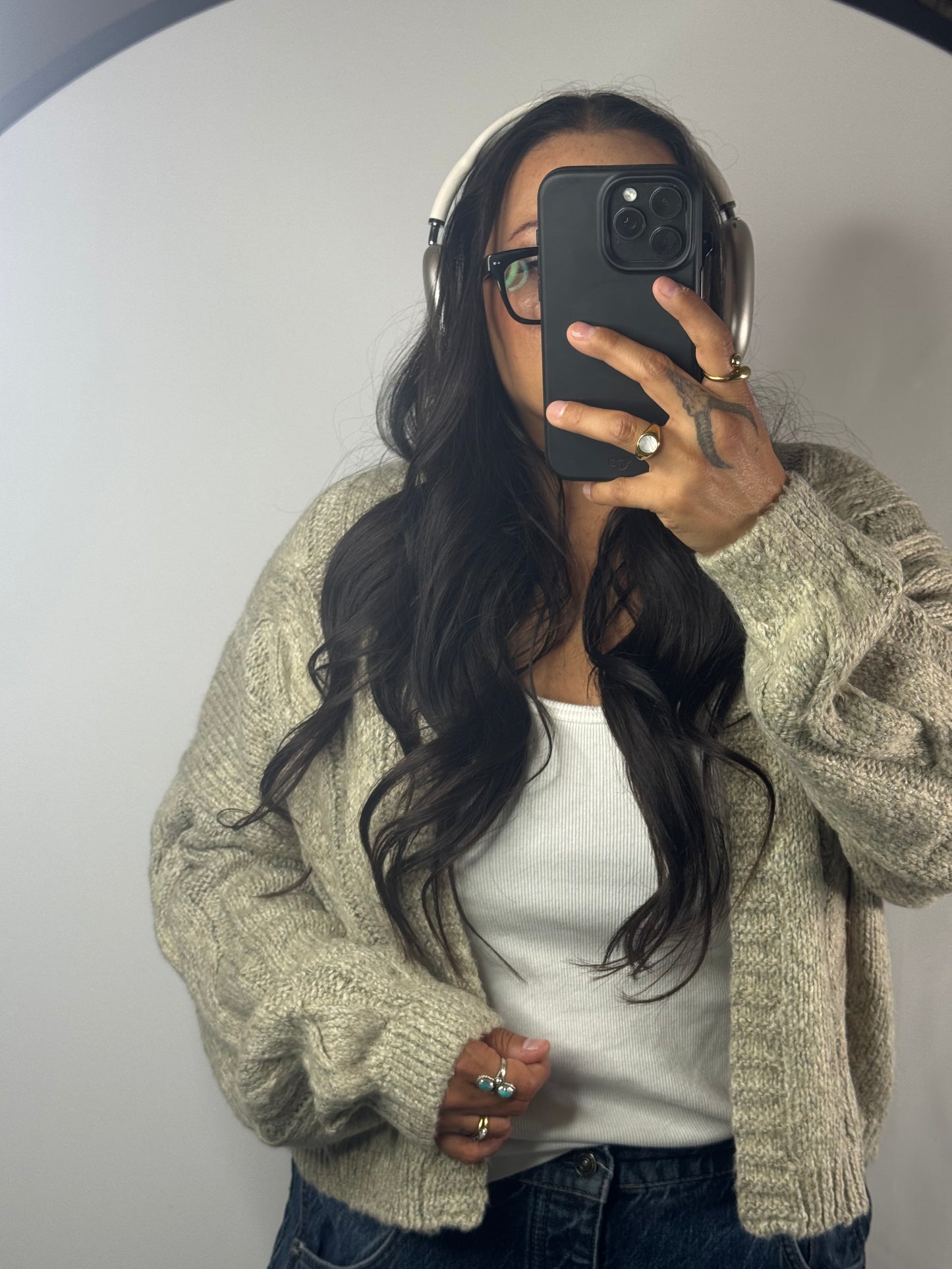 In My Feels open cable knit cardigan