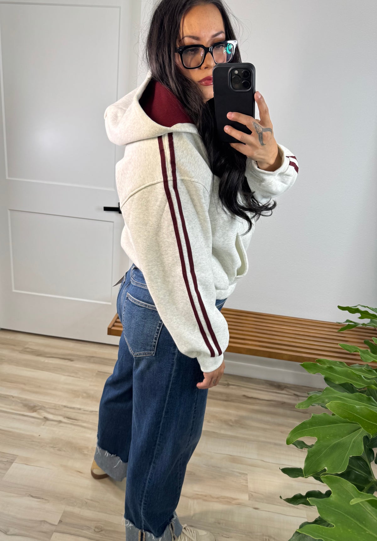 When's Halftime side stripe zip up hoodie