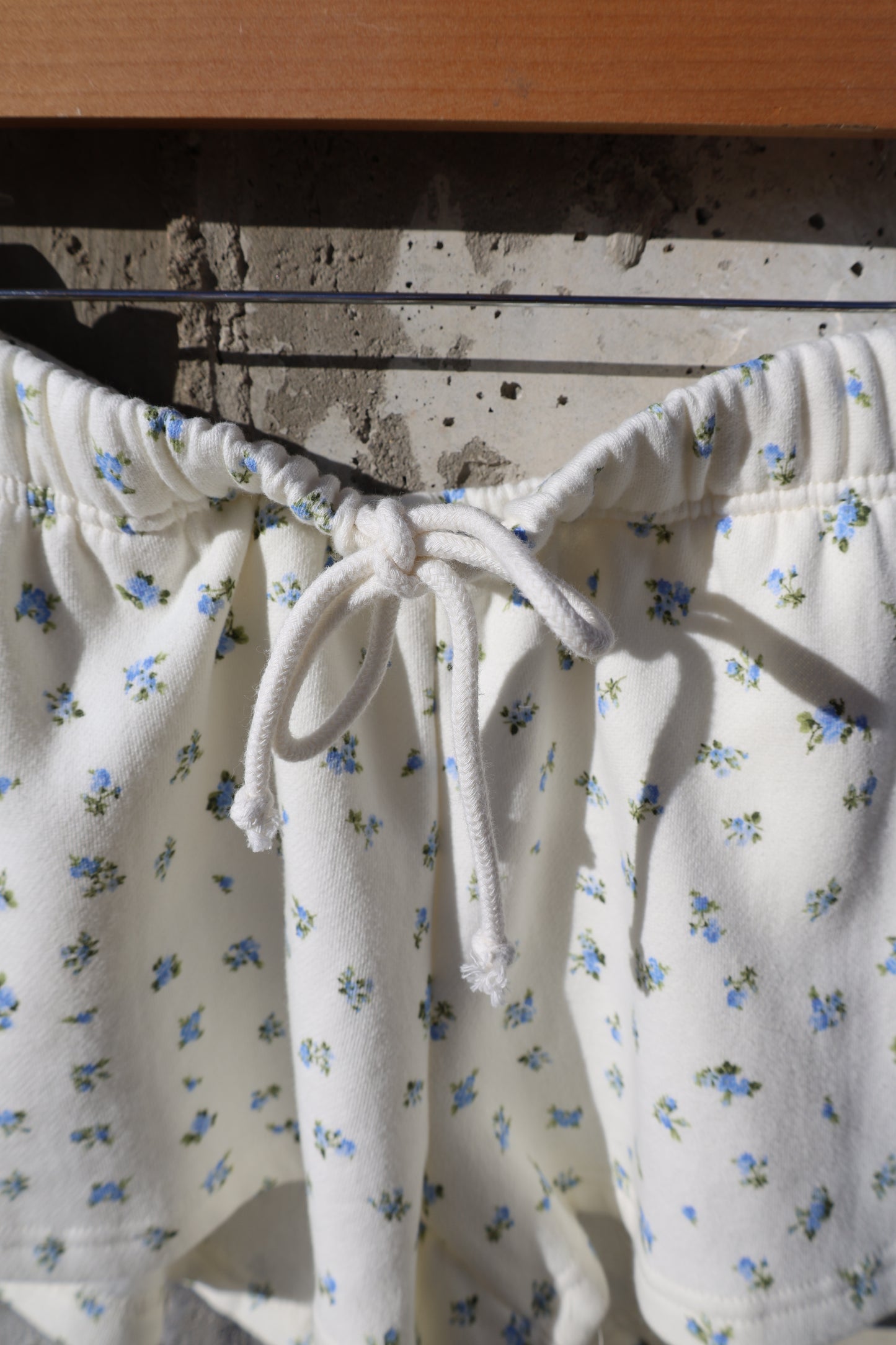 Hyfve - White/Blue Floral Sweat Shorts