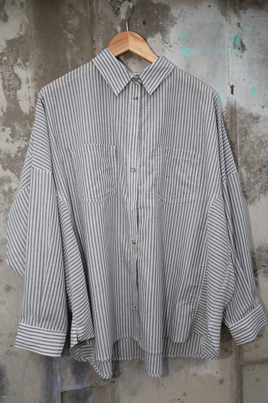 Hyfve - Black Stripe Button-up Long Sleeve Top