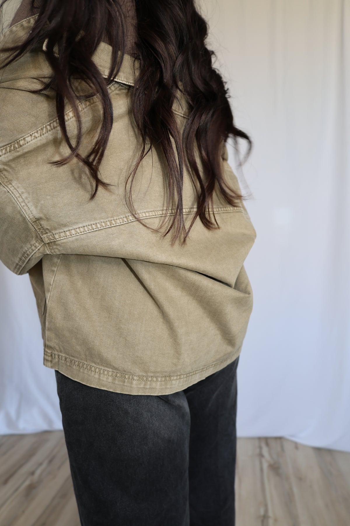 Double Dog Dare oversized washed color jacket
