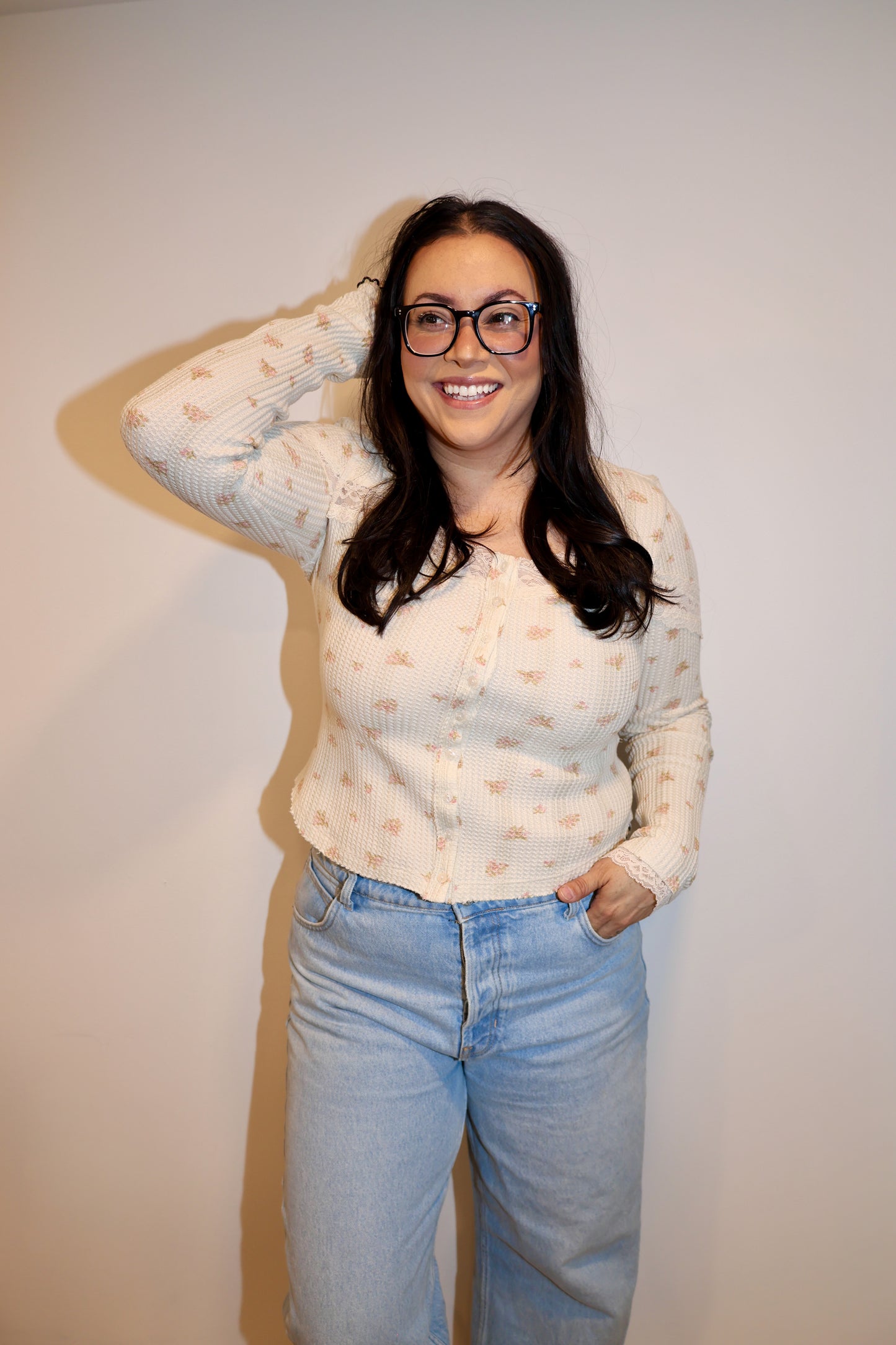 Free People Let's Party Cardi Tea Combo print