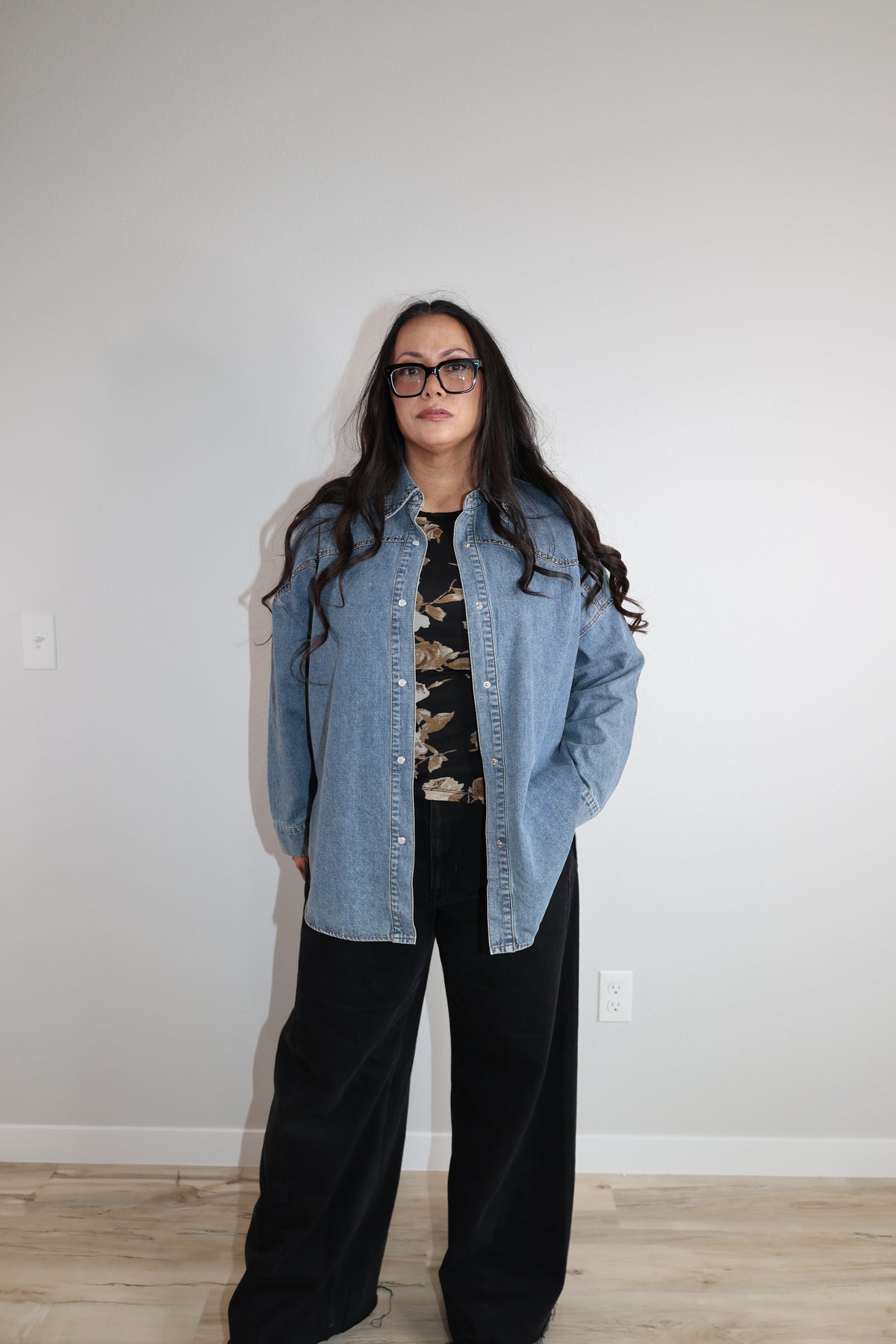 Cross My Heart denim long sleeve shirt