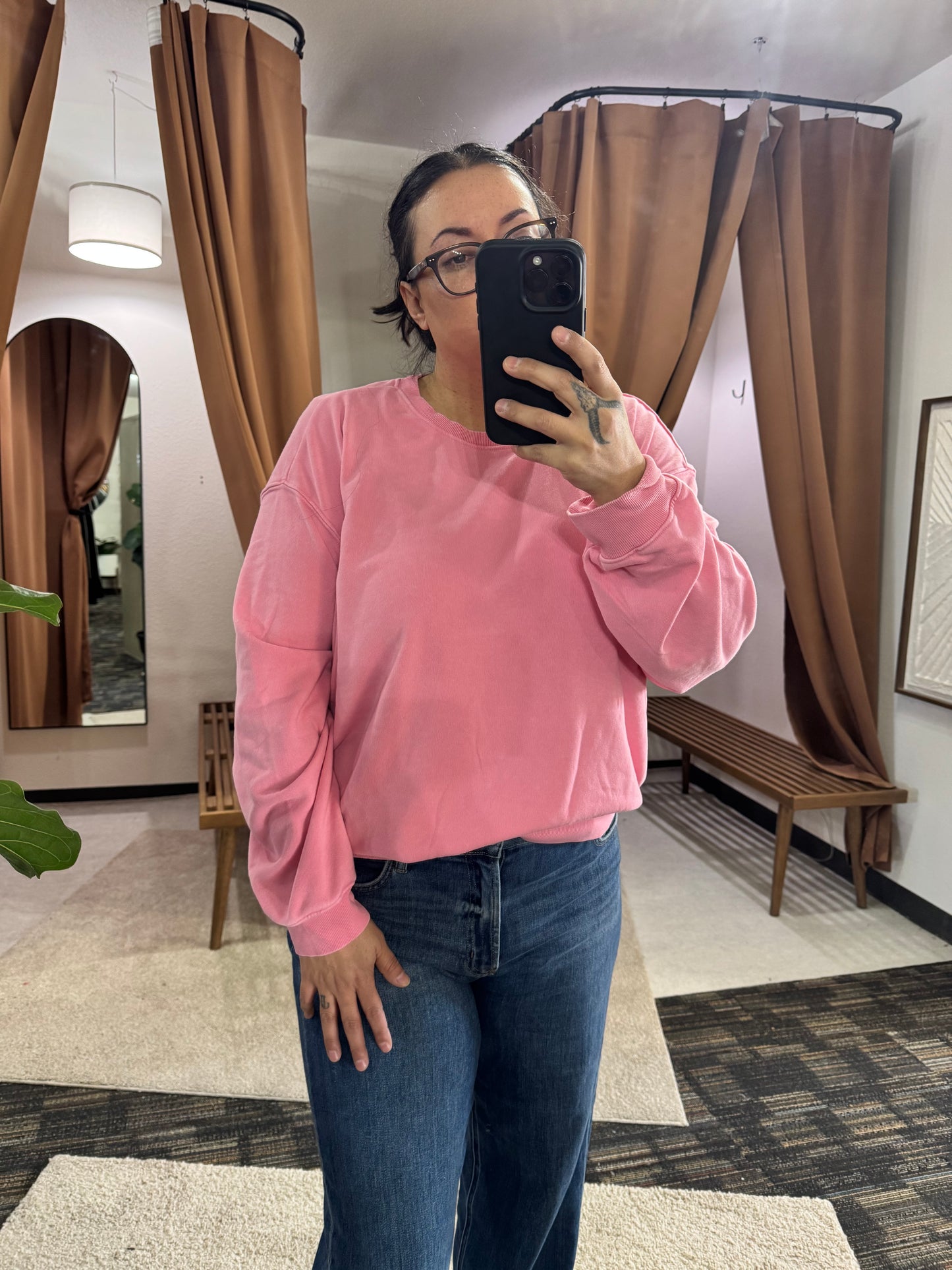 Double Zero - Mineral Washed Crew Neck Sweatshirt