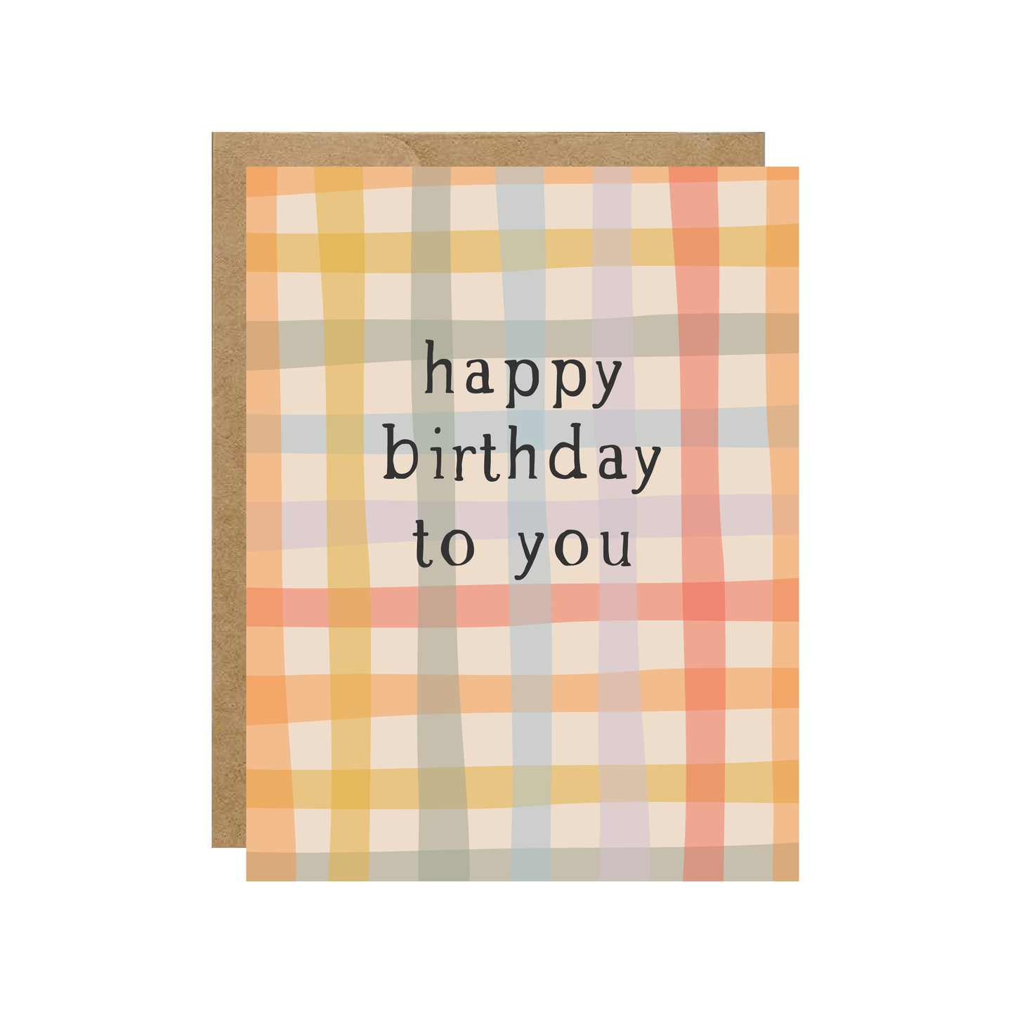 Simple Whimsy - Happy Birthday To You - Colourful Plaid Birthday Card