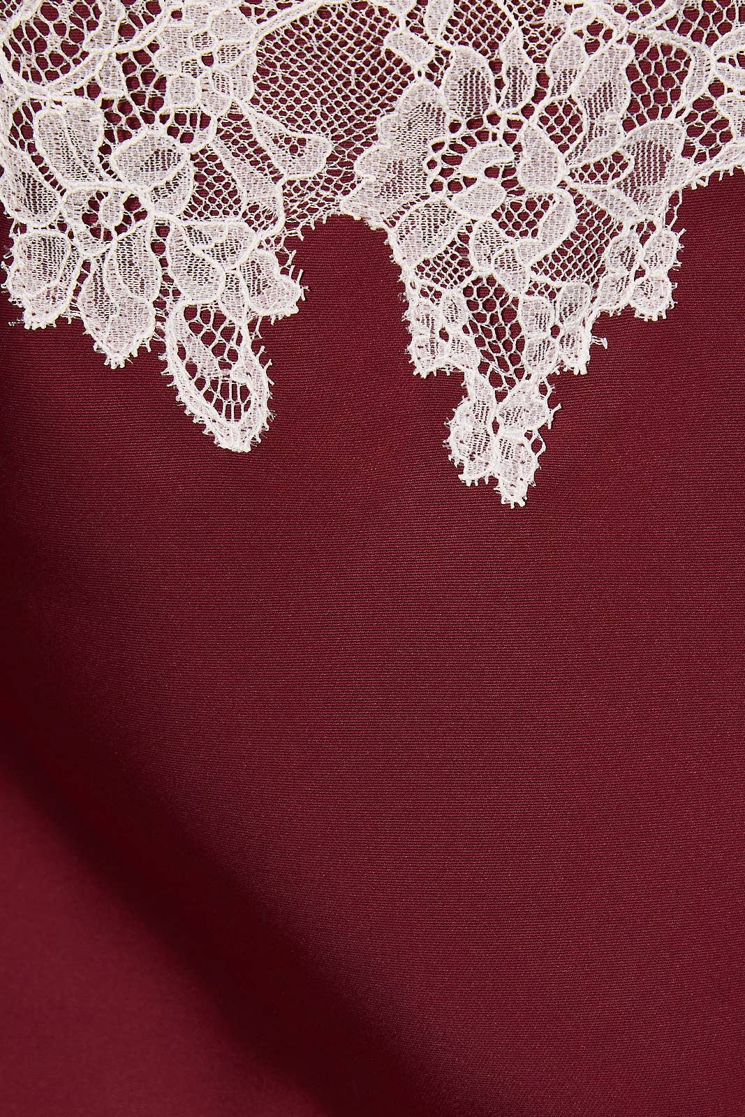 LE LIS - LACE TRIM ASYMMETRICAL SATIN TOP