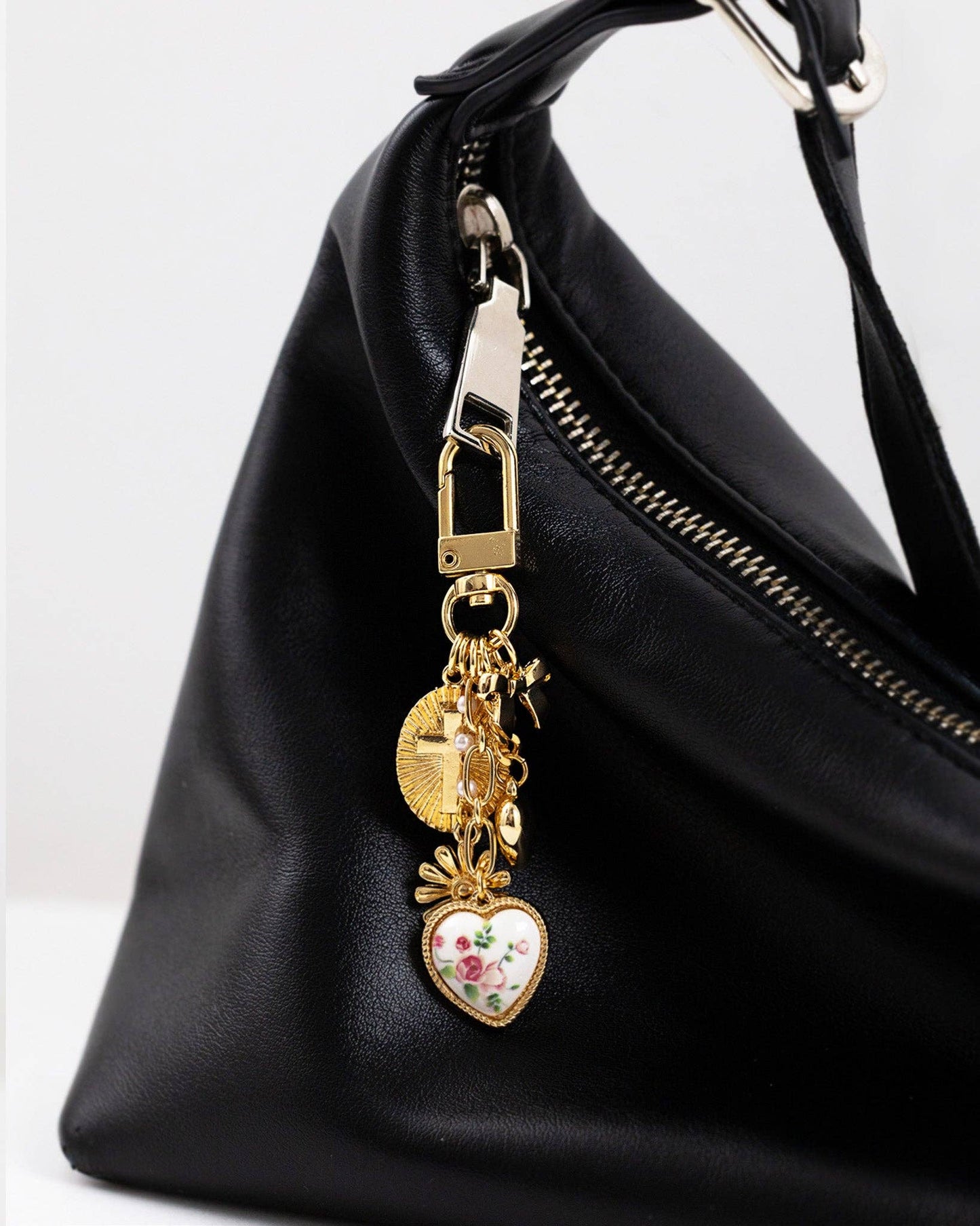 Sessori - Multi Line Ceramic Heart Bag Charm