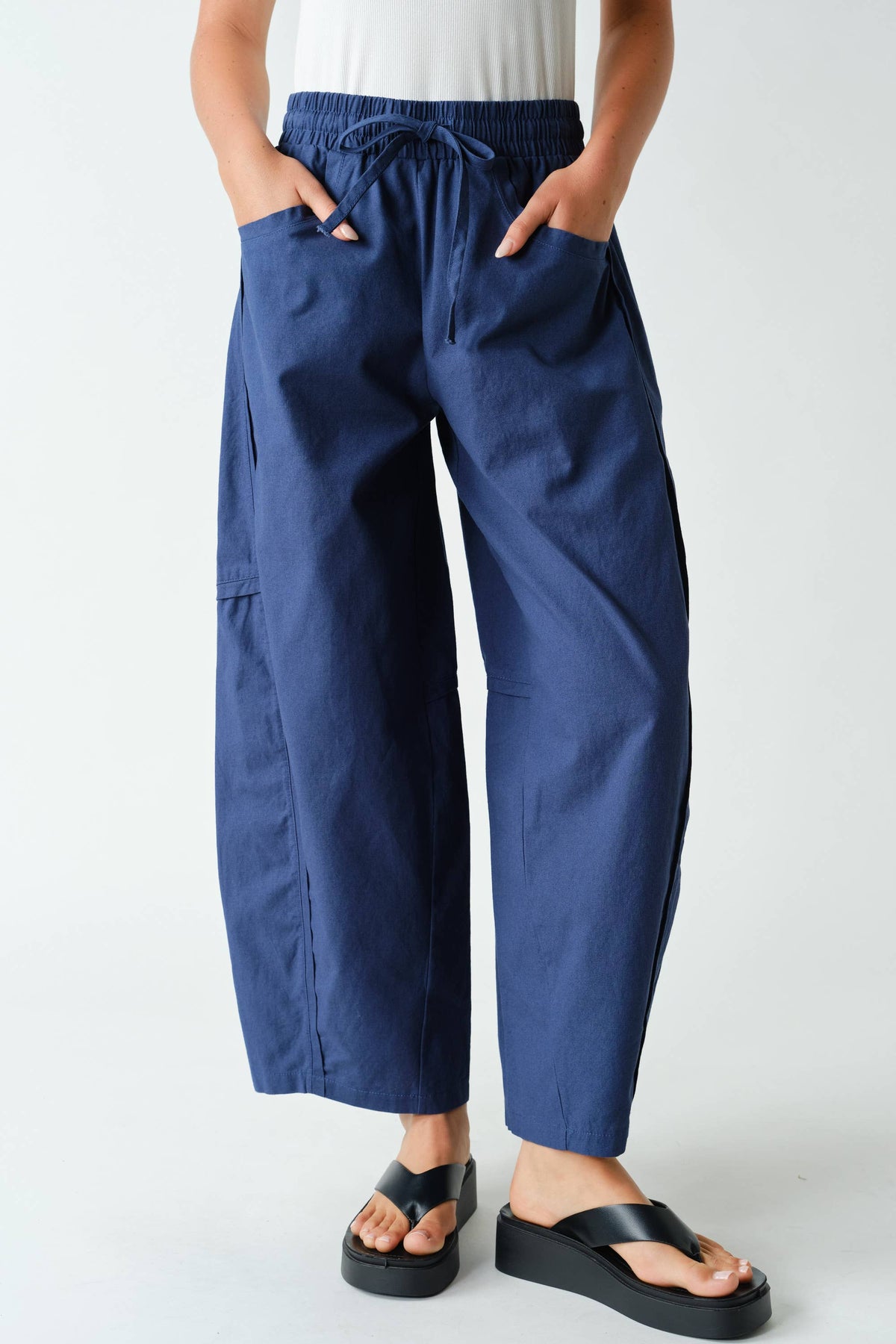 Mono B - Ember Cotton Barrel-Leg Utility Pants