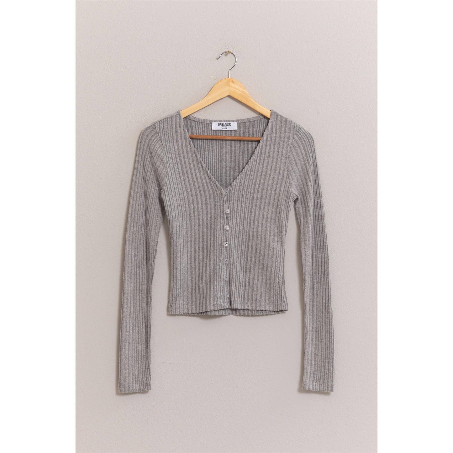 HYFVE - Brushed Ribbed Button-Front Top