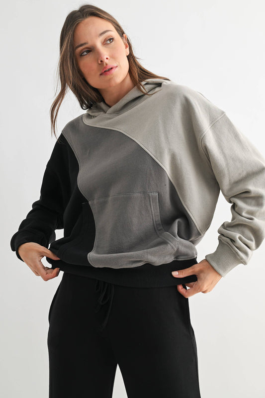 Mono B - Cozy Color Fade Stripe Hoodie