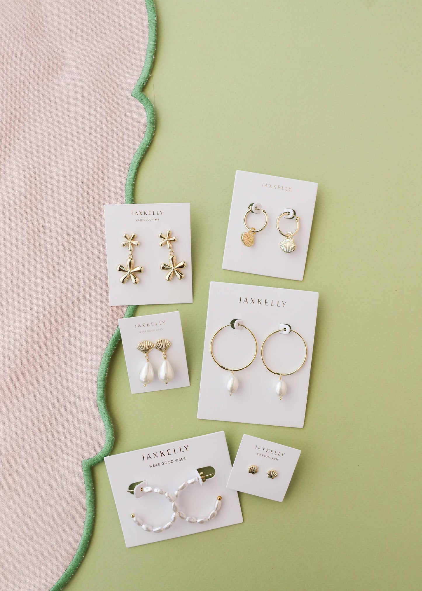 JaxKelly - Multi Pearl Hoop Earrings