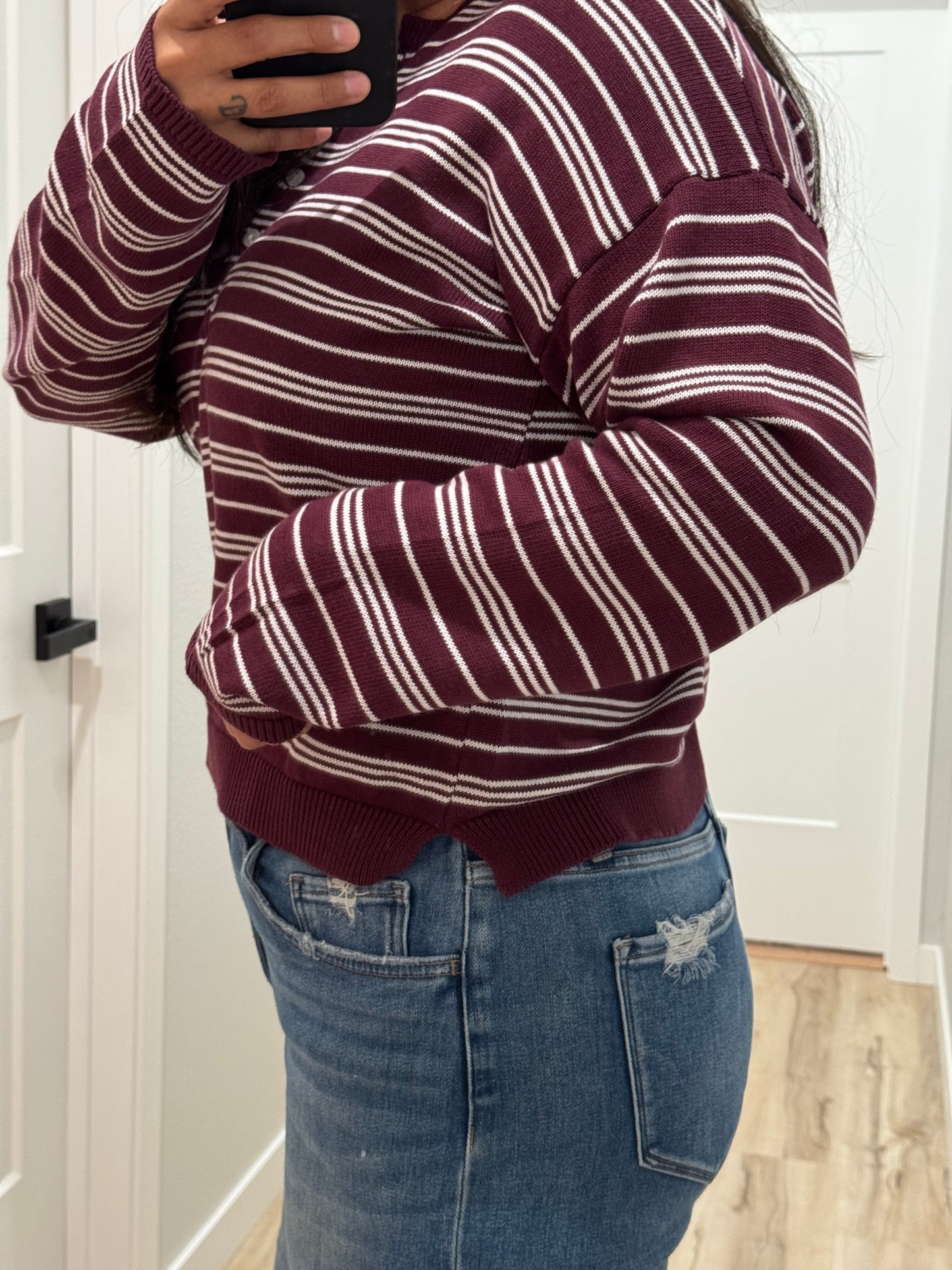 Hyfve - Striped Henley Sweater