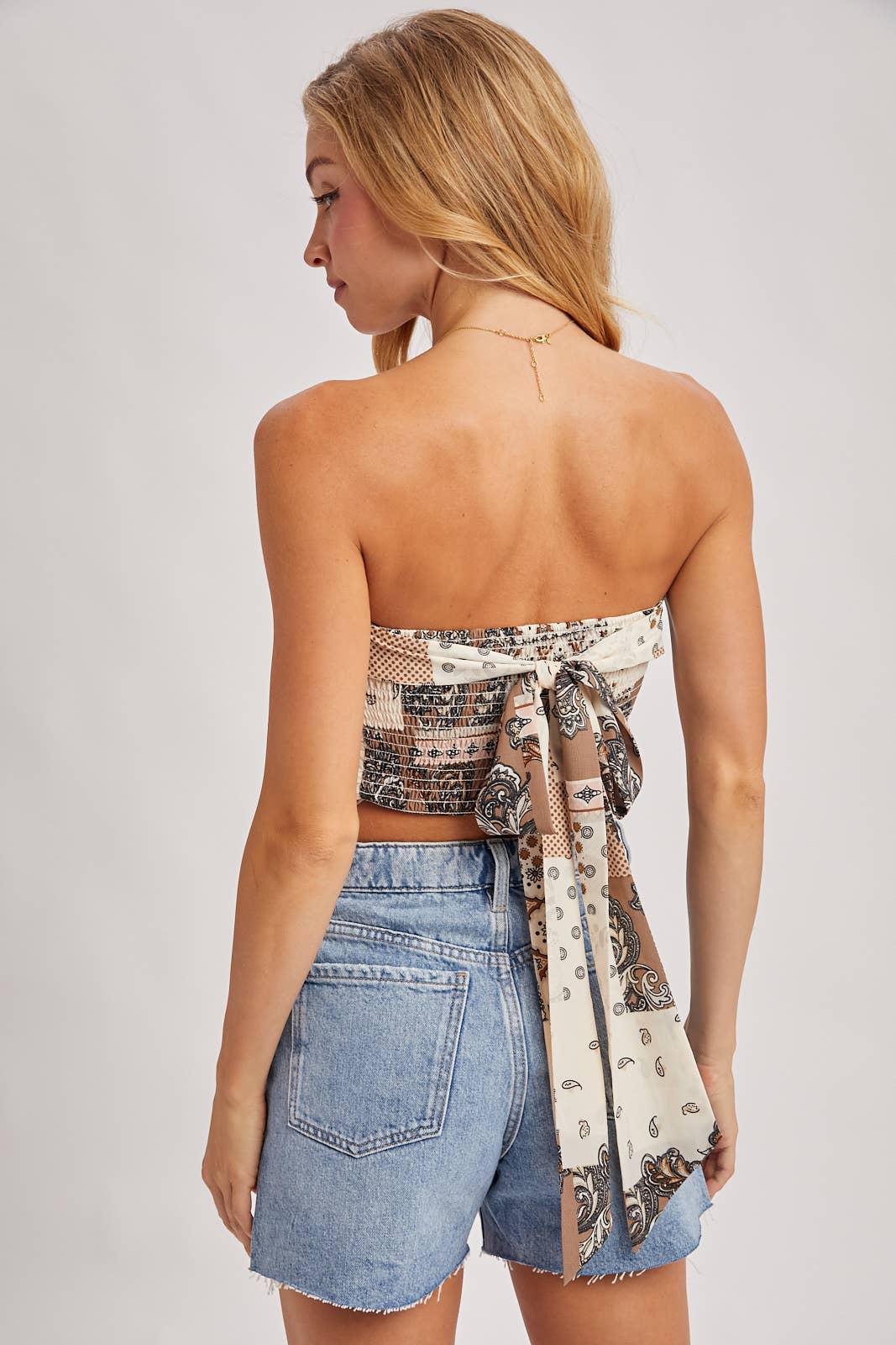 Bluivy - PAISLEY CROSSOVER HALTER NECK BANDEAU TOP