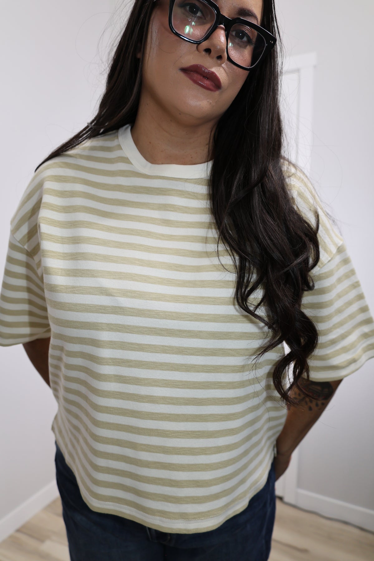 Must Be Luck stripe short sleeve t shirt