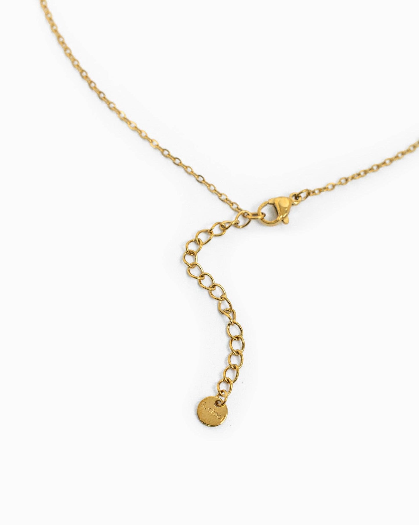 Rebecca Stainless Mini Stone Cross Pendant Necklace