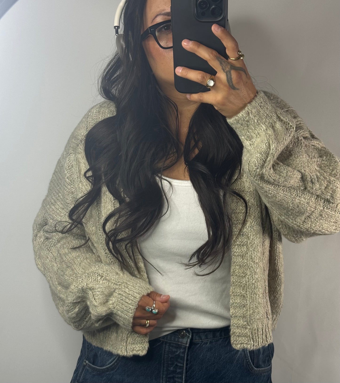 In My Feels open cable knit cardigan