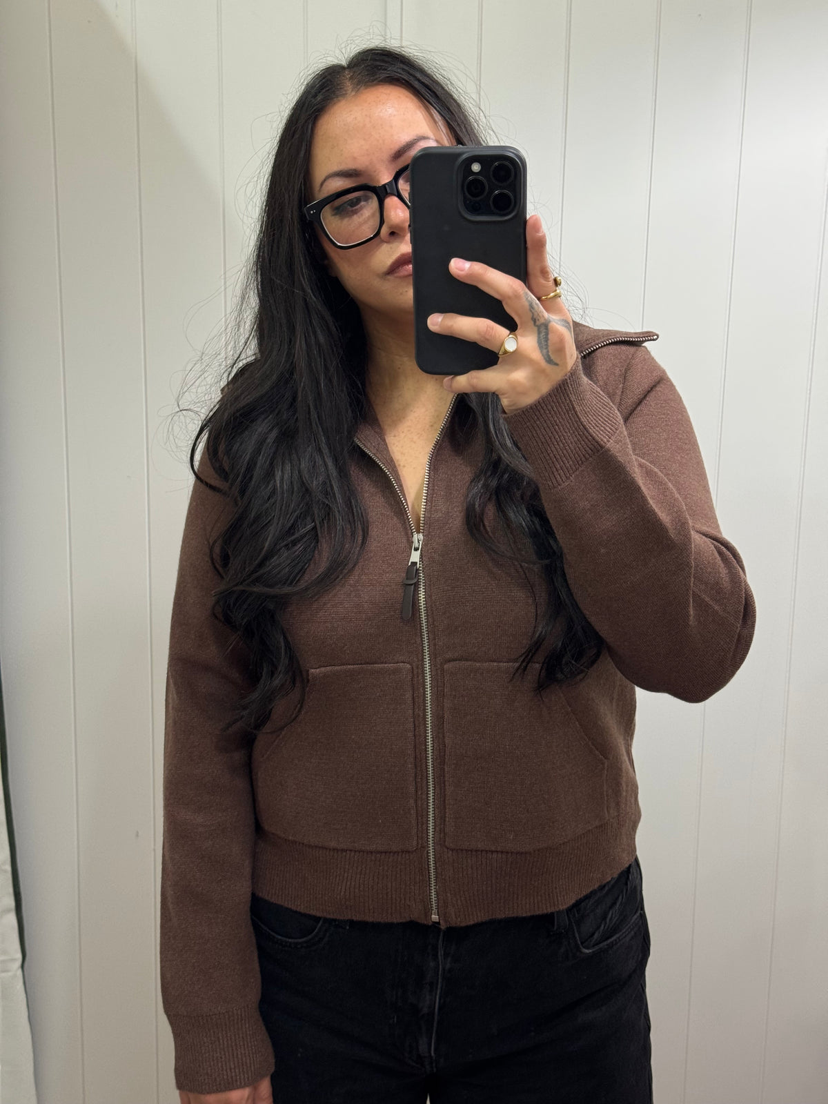 Follow The Leader zip up cardigan sweater