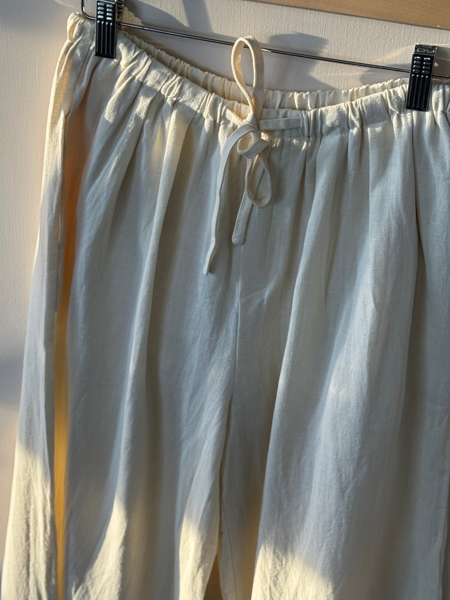 Mustard Seed - Cream Wide-leg Linen Pants