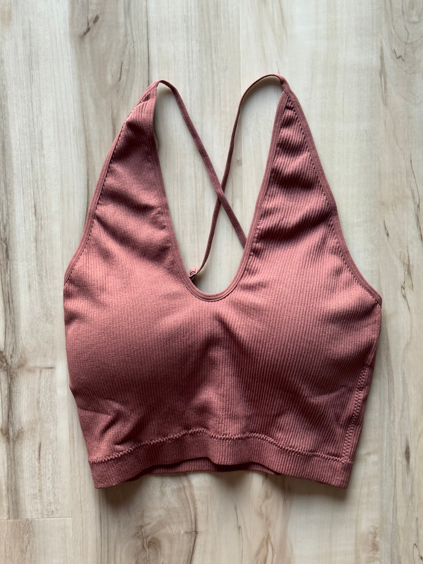 Seize The Day cross back scoop neck bralette