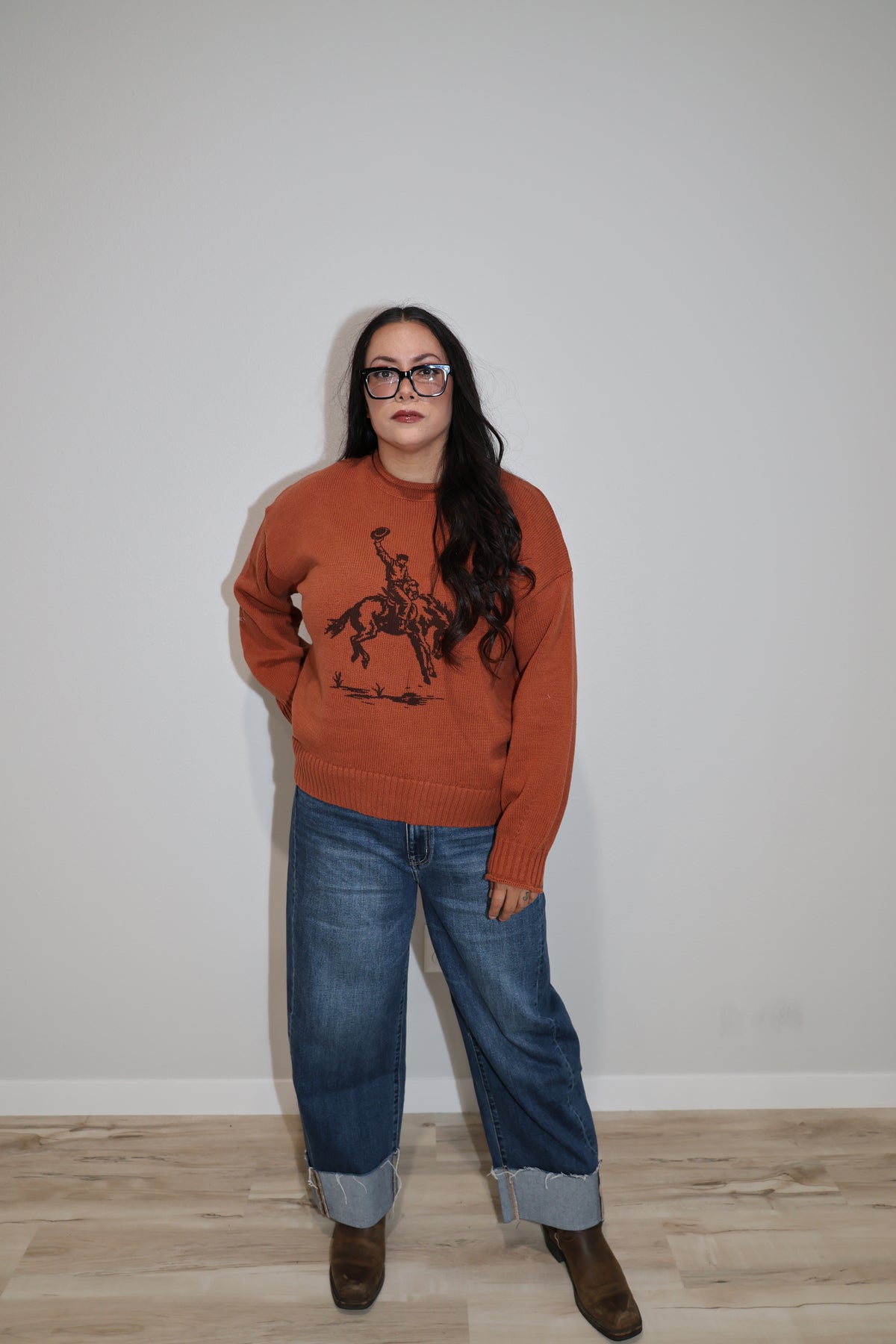 Good Fortune rodeo cowboy graphic sweater
