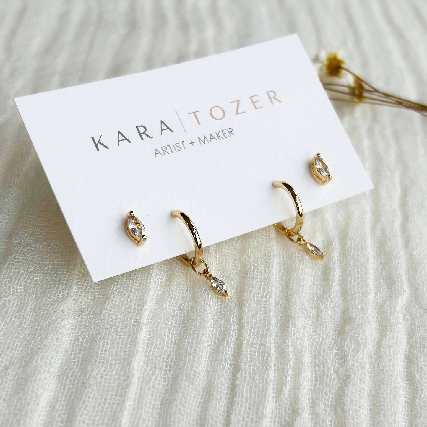 KARA | TOZER - Marquise Hoop Stacking Set #4