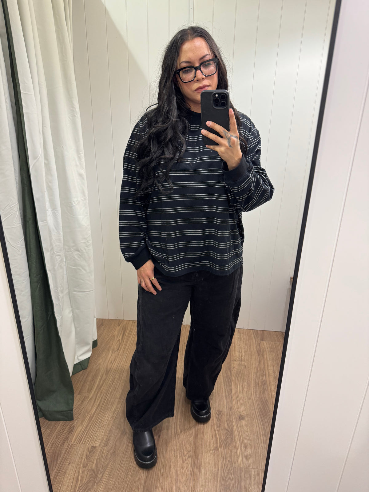 Blacks My Favorite Color stripe oversized long sleeve