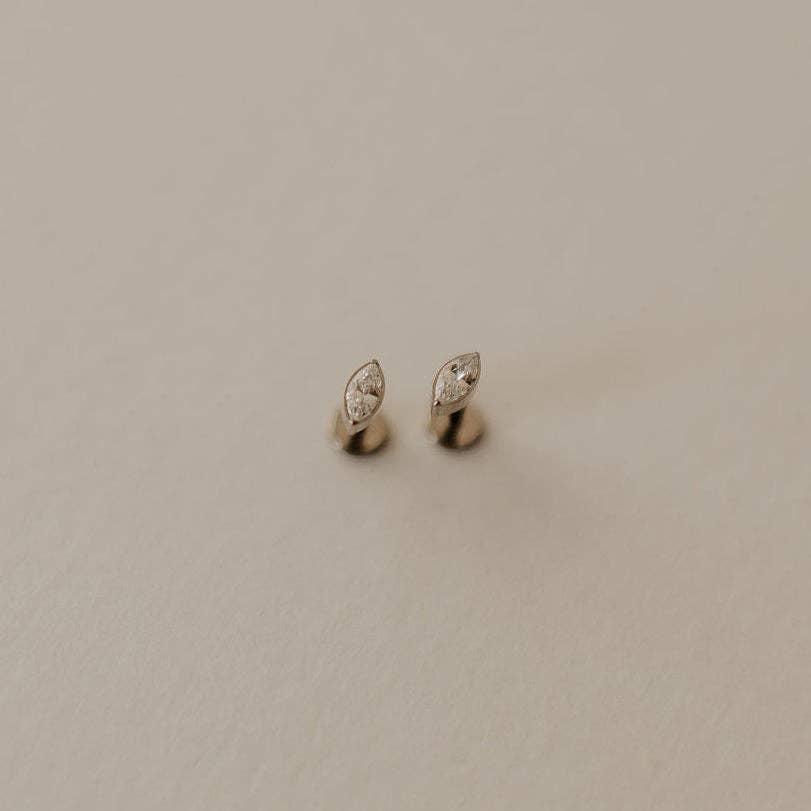 Mauve Jewelry Co. - Zoe Marquise Diamond Flat Back Studs