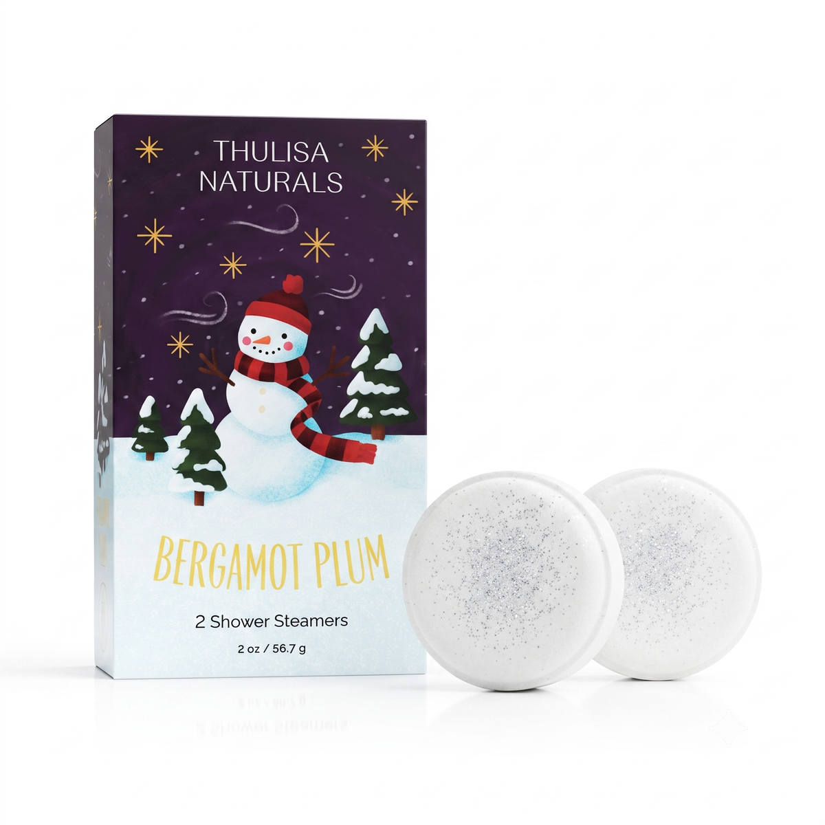 Thulisa Naturals™  | Bath + Body -   Christmas Bergamot Plum Shower Steamers Gift Set