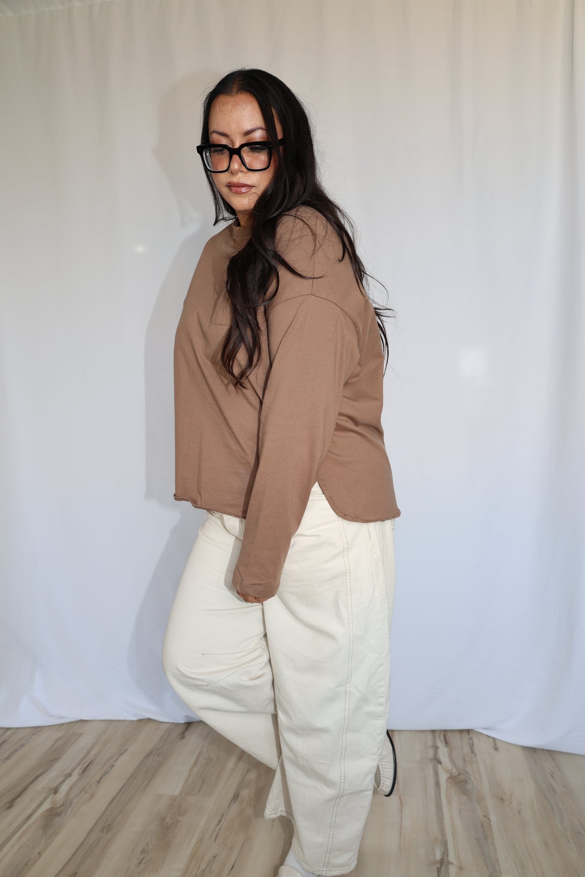 That's Facts oversized boxy long sleeve tee