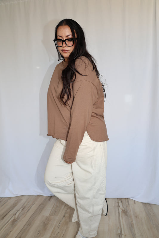 That's Facts oversized boxy long sleeve tee