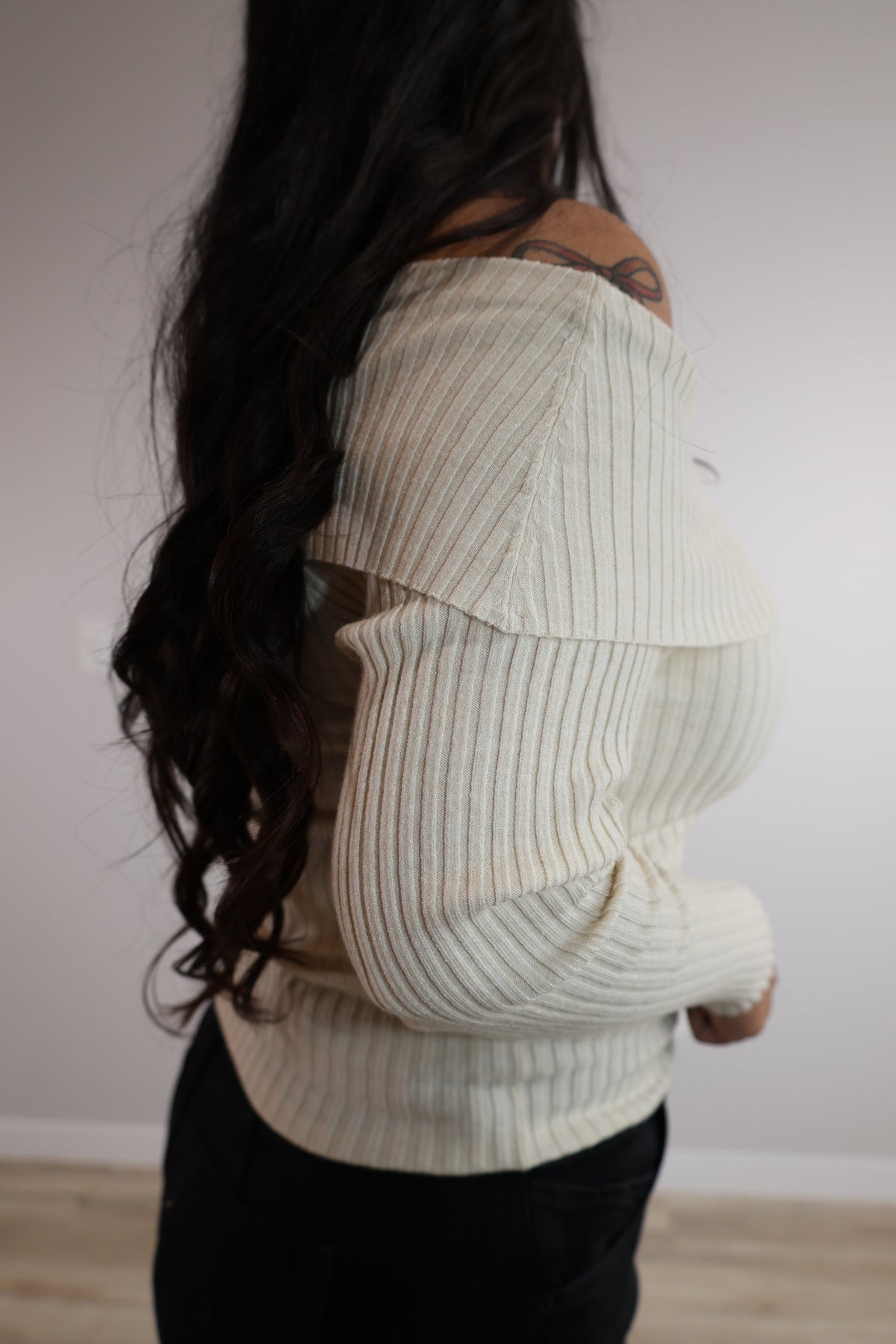 When We're Together off the shoulder long sleeve top