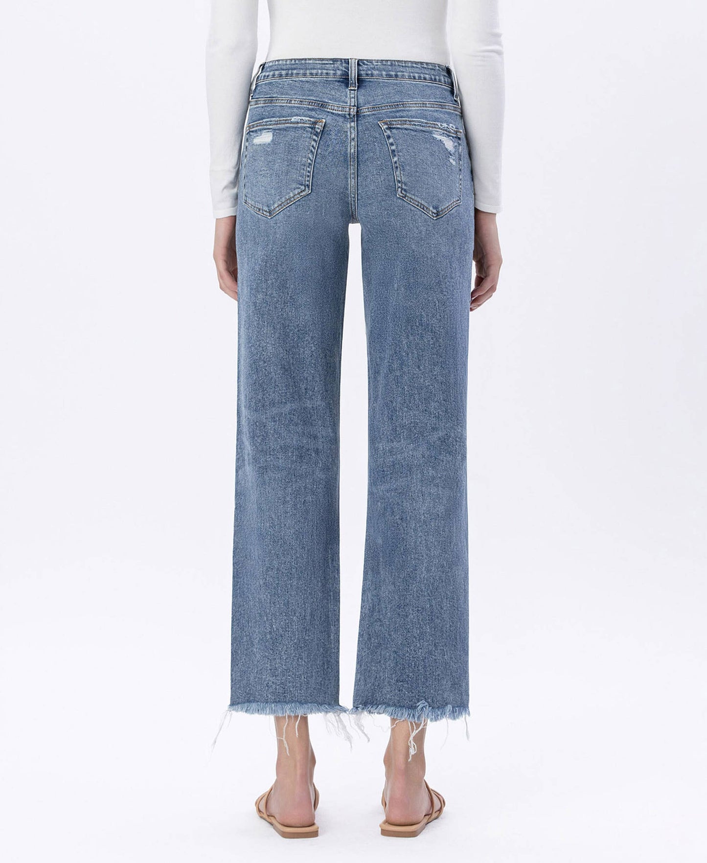 FLYING MONKEY - HIGH RISE DISTRESSED DAD JEANS