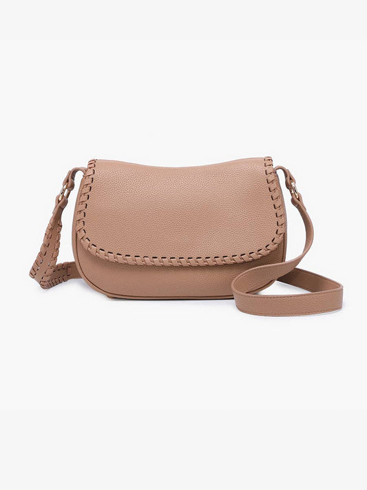 Jen & Co.  Daia Whipstitch Flapover Crossbody w/ Whipstitch Strap