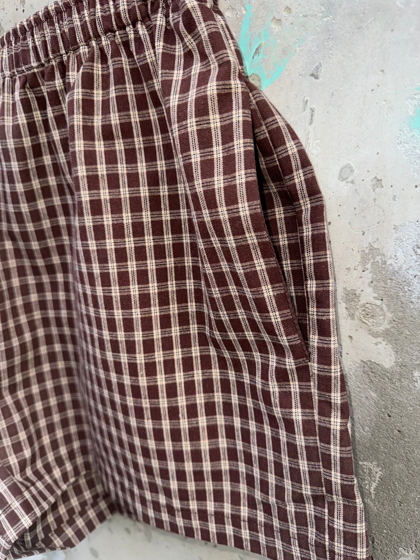 Wishlist - Brown Plaid Woven Shorts