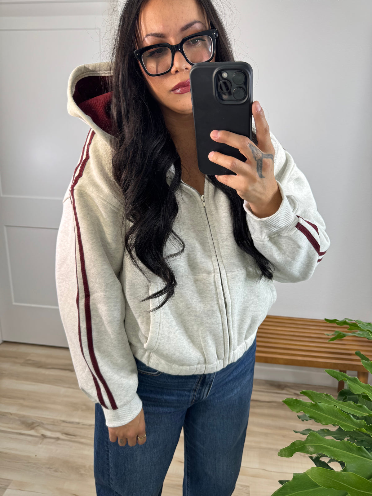 When's Halftime side stripe zip up hoodie