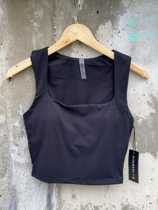 Kimberly C - Black Square-neck Top W/ Padding