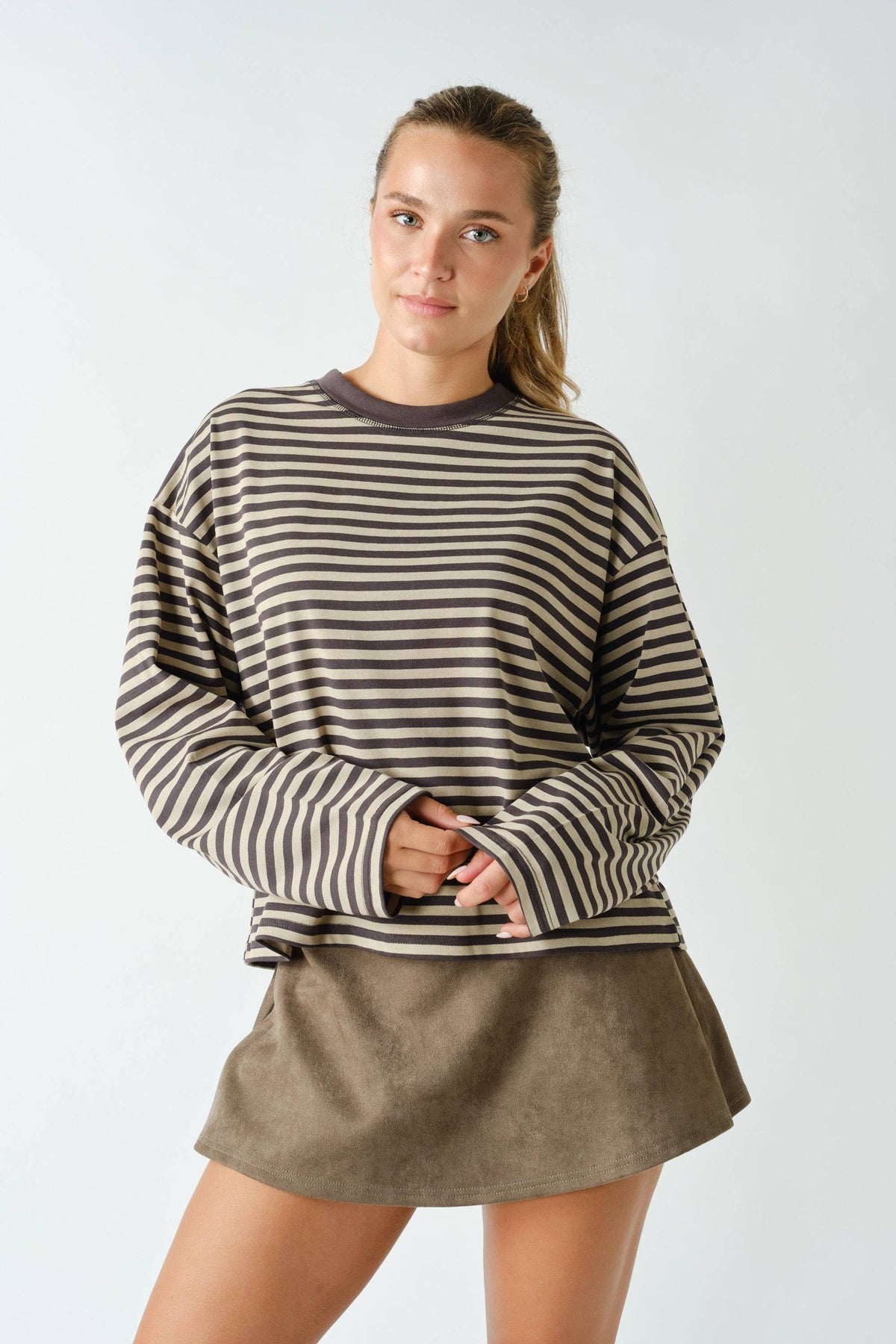Mono B - Horizon Striped Long-Sleeve Tee