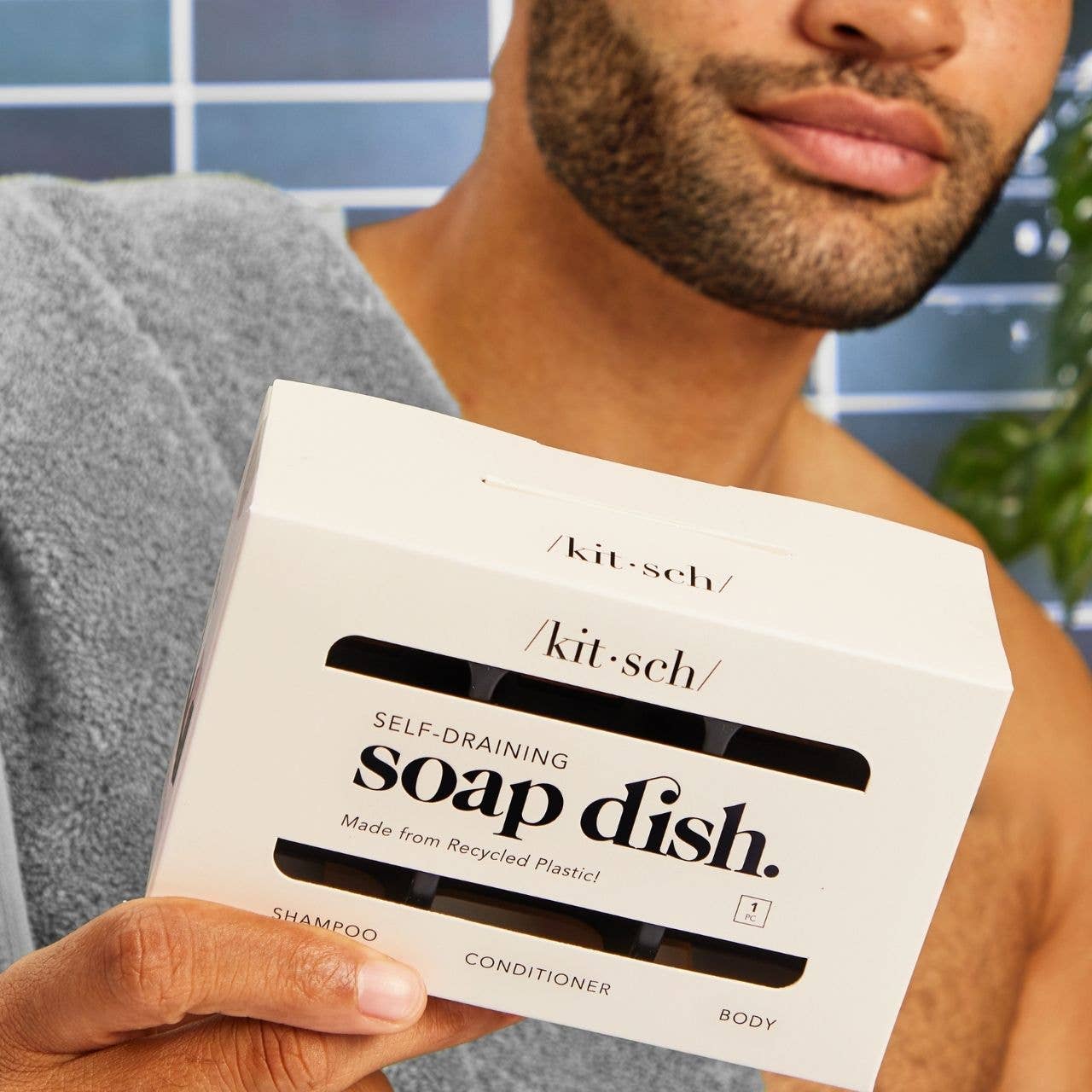 KITSCH - Self-Draining Soap Dish - Black