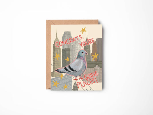 Pink Pigeon Studio - Ambitious Pigeon Card