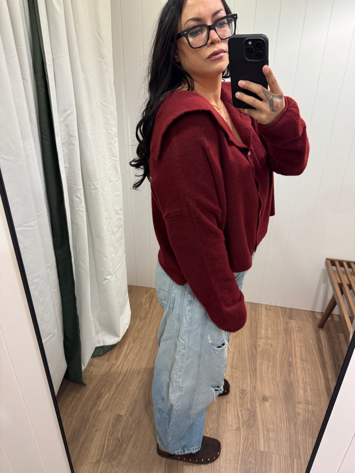 Let's Go Wolves sailor collar piper cardigan