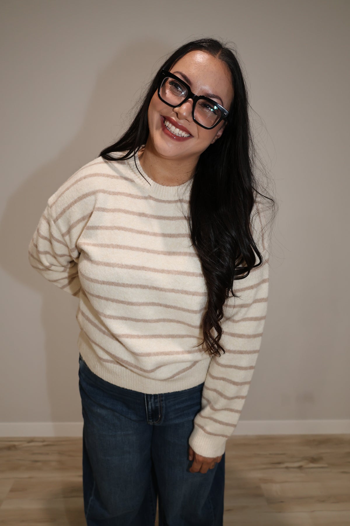I'll Be There Soon stripe sweater