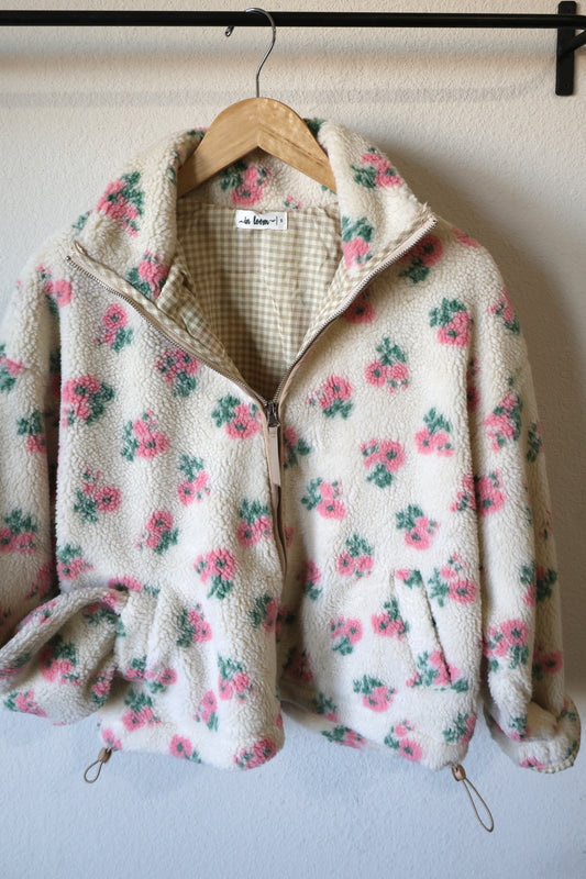In Loom - FLORAL SHERPA ZIP UP JACKET