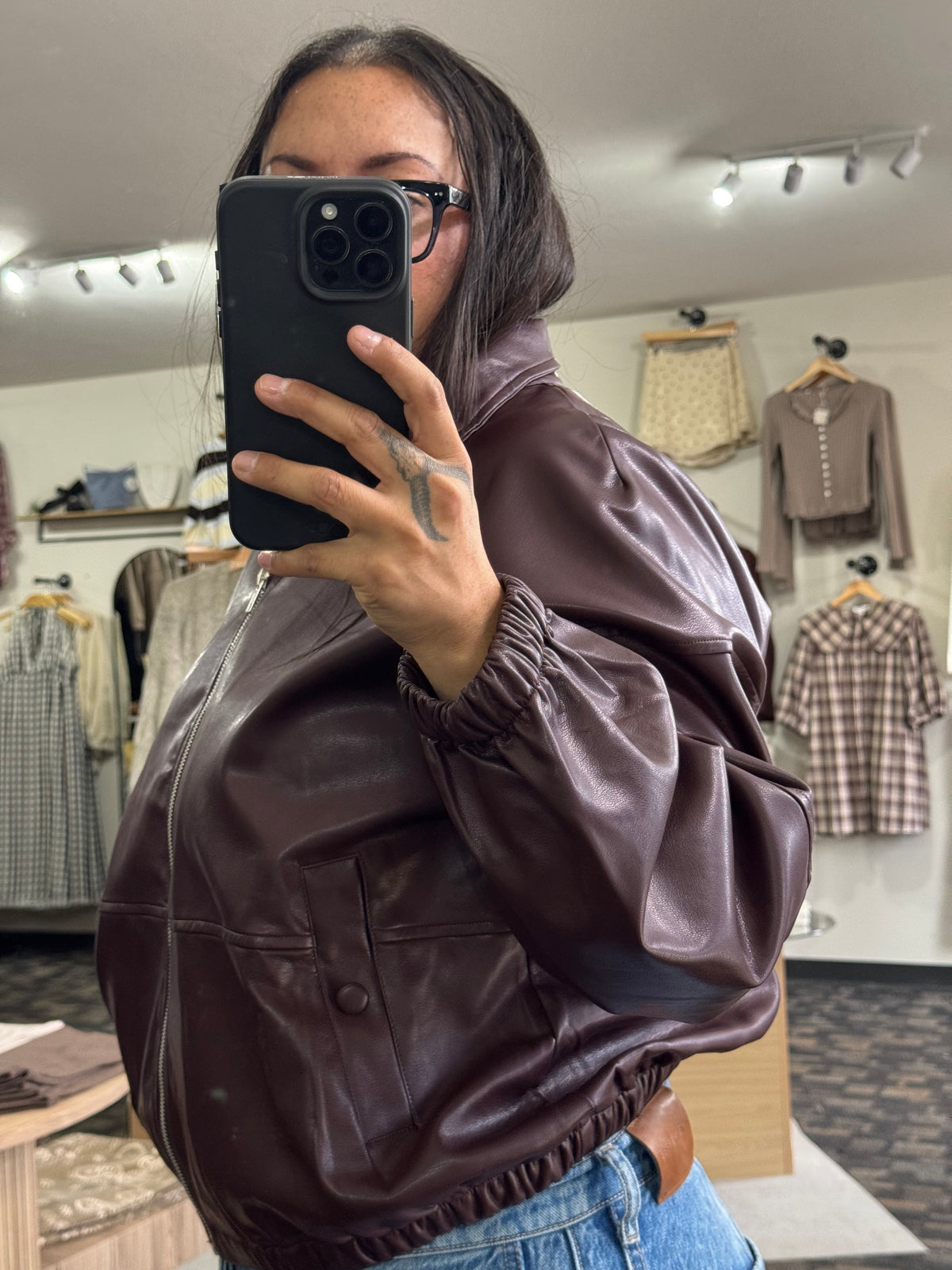 Livin It Up faux leather jacket