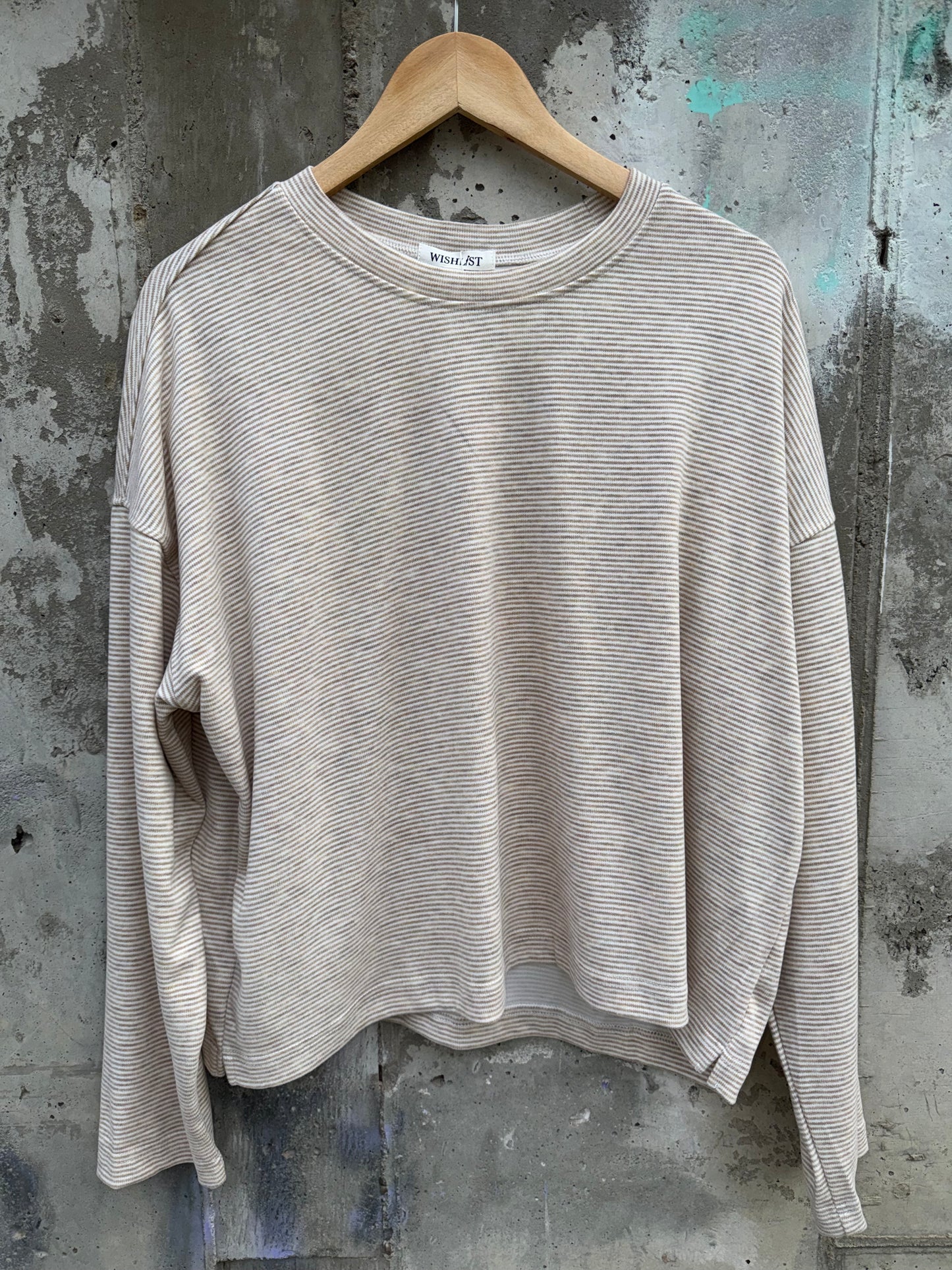 Wishlist - Taupe/Cream Soft Long Sleeve Top